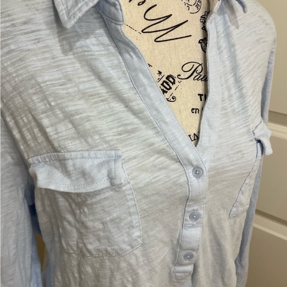 Light Blue Women's Button-Up Top